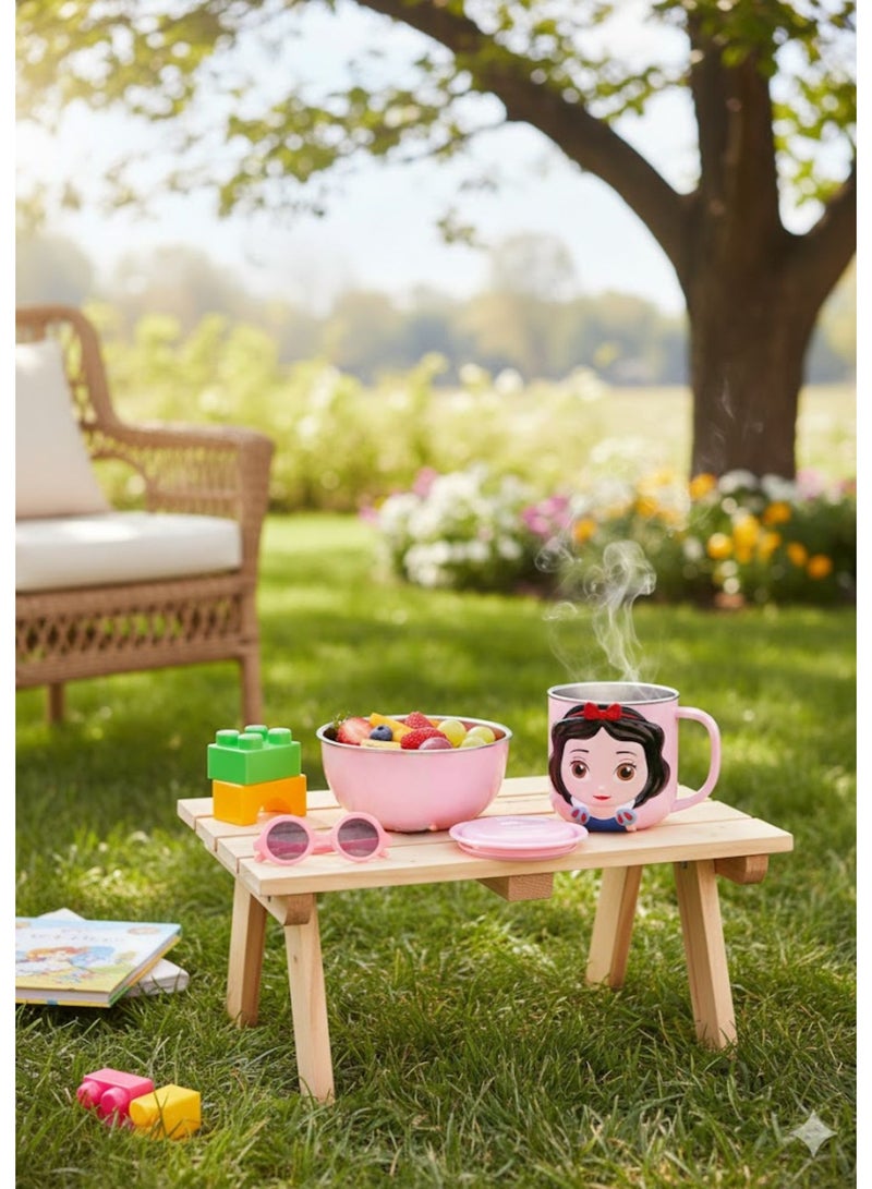 Disney Kids Stainless Steel Drinking Mug with Lid – Cartoon Design | Double Wall Insulated Cup for Hot & Cold Drinks | Leak-Resistant, Safe & Durable Children Mug (Snow White) - Image 4